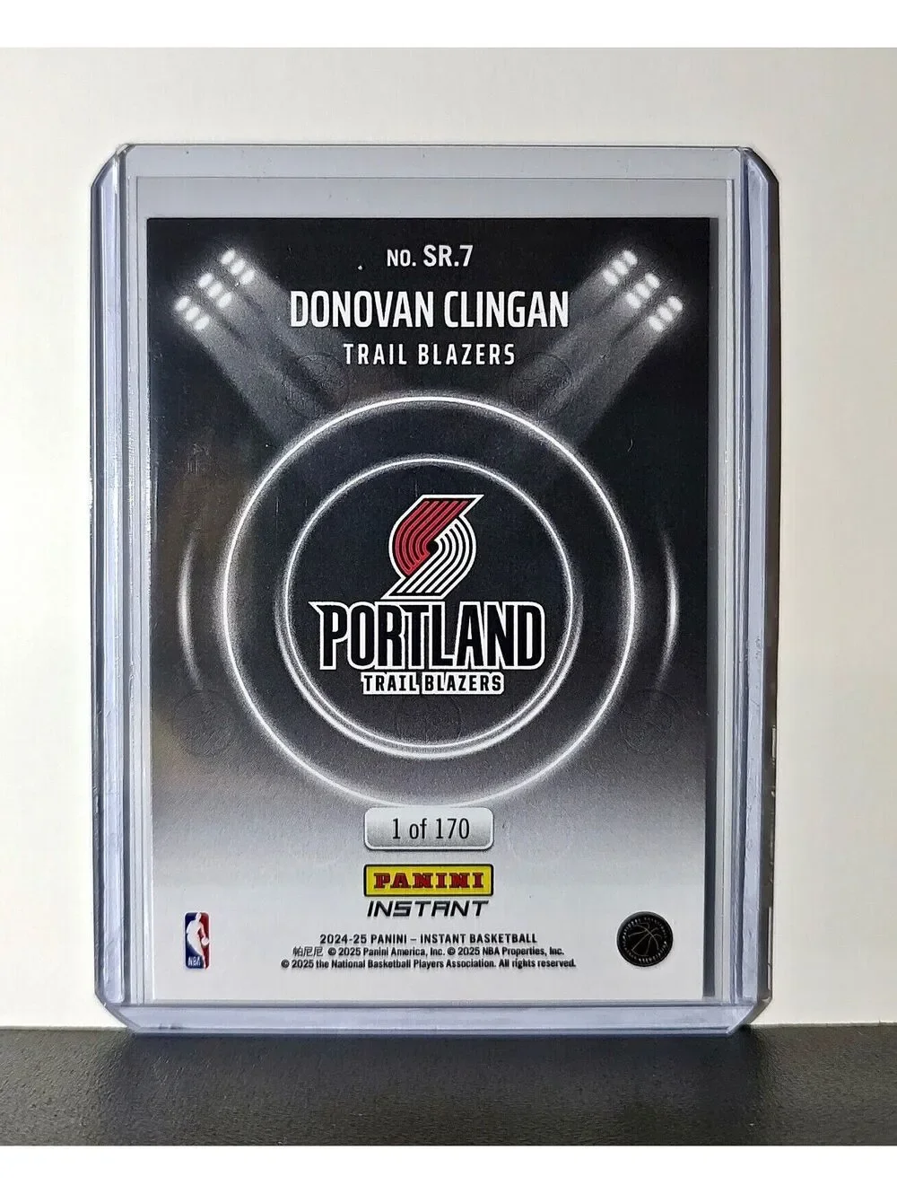 Donovan Clingan Rookie 2024-25 Panini Spotlight Rookies NBA #7 Blazers 1 of 170